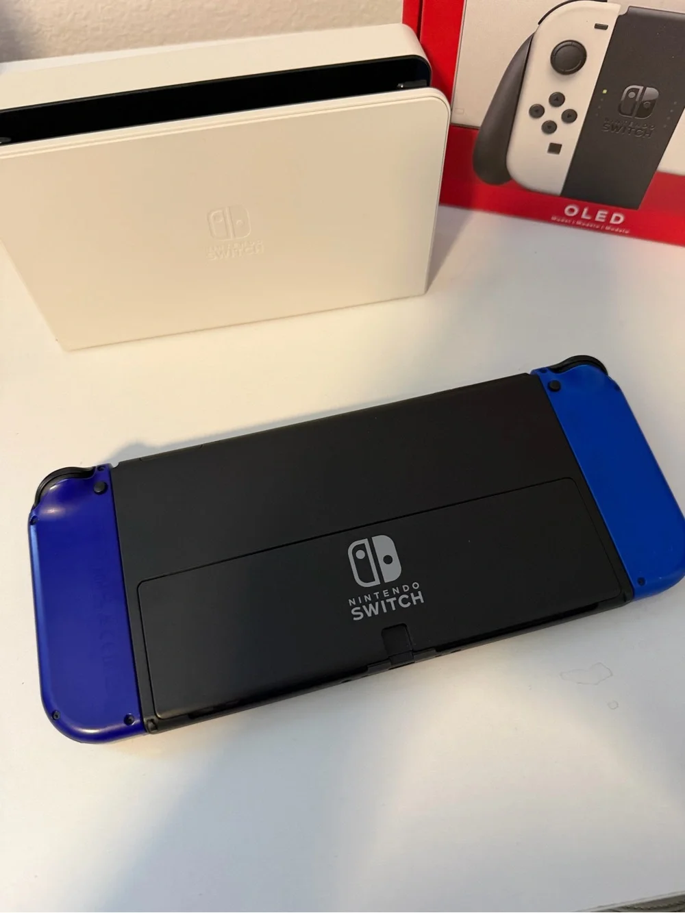 Nintendo Switch OLED with Blue Custom Zelda-Themed Joy-Con Covers